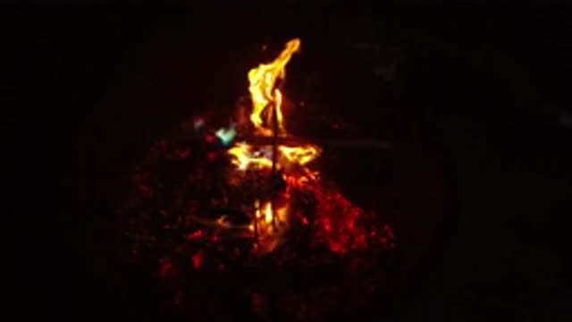SAN CLEMENTE CALIFORNIA-2019: Flames Flee Amid The Darkness Sparks From The