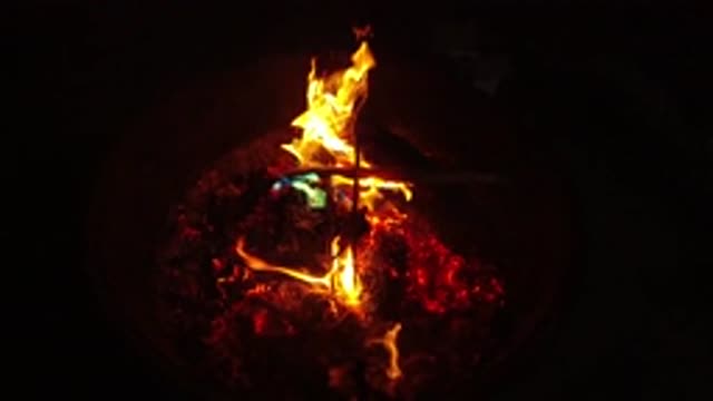 SAN CLEMENTE CALIFORNIA-2019: Barbecue Fire In The Night