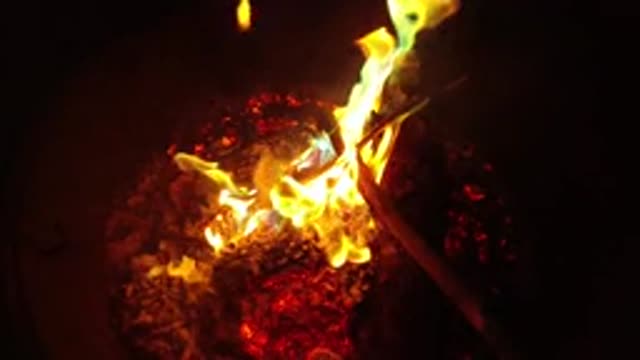 SAN CLEMENTE CALIFORNIA-2019: Close-Up Of Lit Brazier With Hot Coals And Burning