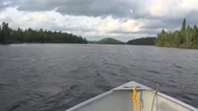 RED LAKE CANADA-2015: Pleasant Boat Ride In The Calm Waters Of The River In The