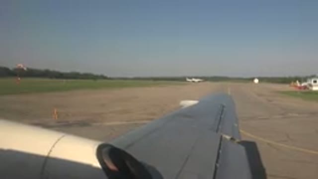 RED LAKE CANADA-2015: Airplane Landed at Airport Viewed From Inside