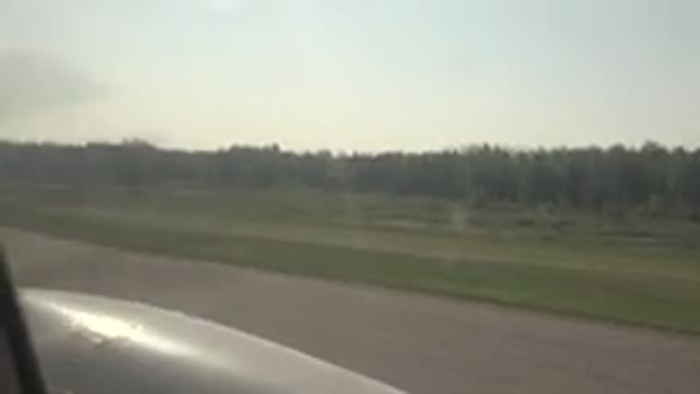 RED LAKE CANADA-2015: Airplane About To Take Off Filmed by Passenger
