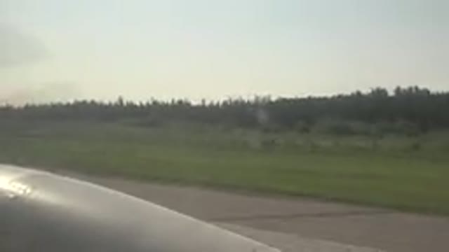 RED LAKE CANADA-2015: Airplane Takeoff Filmed by Passenger from Window