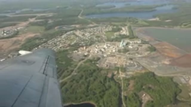 RED LAKE CANADA-2015: Aerial Town From Plane