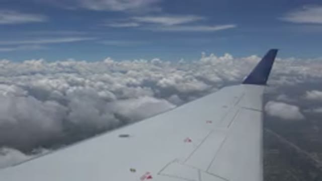 WINNIPEG CANADA-2015: The Sky Taken From Inside A Plane While It Is In The Air