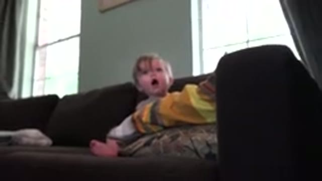 WESTMINSTER COLORADO-2015: Baby Girl On A Sofa In A House Looking Around