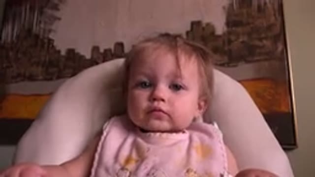 HIDDEN LAKE COLORADO-2015: Baby Thinks While in High Chair About Eating