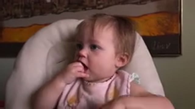 HIDDEN LAKE COLORADO-2015: Baby Sitting In A Chair Looking Around And Staring At