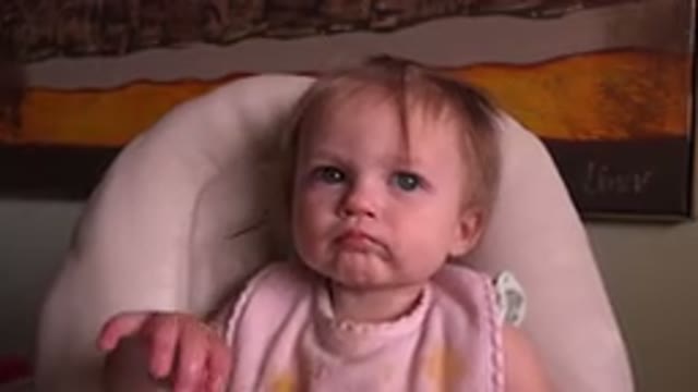HIDDEN LAKE COLORADO-2015: Pretty White Baby With Light Color Eyes Trying To