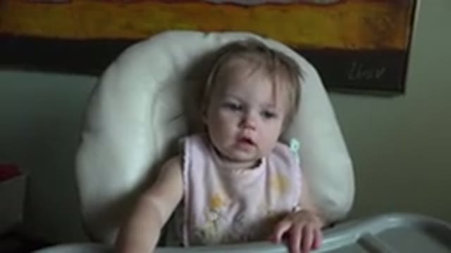 HIDDEN LAKE COLORADO-2015: Video Showing A Baby Sitting In A Chair And Looking