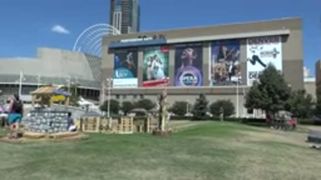 DENVER COLORADO-2015: Outdoor Gathering Before The Big Concert Everyone Hustling
