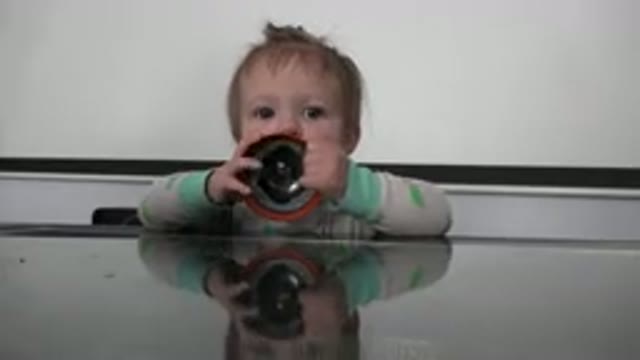 WESTMINSTER COLORADO-2015: Bell Toddler Biting Red Object on Table Near Chair