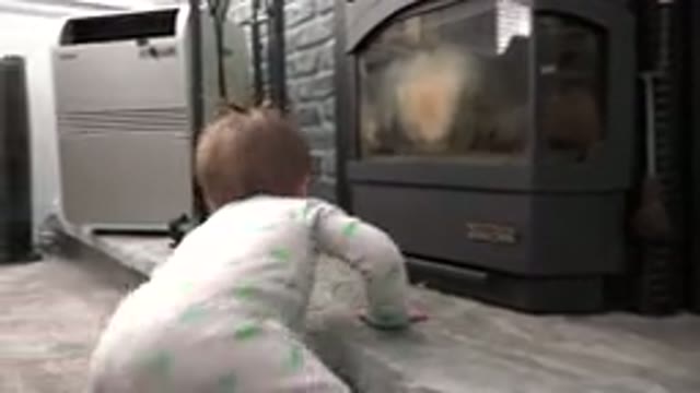 WESTMINSTER COLORADO-2015: Baby Girl Crawling Inside Stone Fireplace