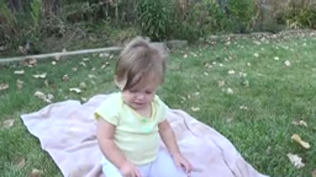 WESTMINSTER COLORADO-2015: Little Girl Playing in a Grass Yard of a House