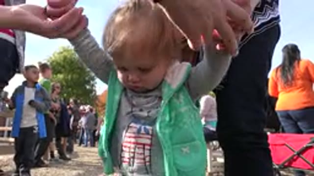 BRIGHTON COLORADO-2015: Baby Girl About To Take First Steps