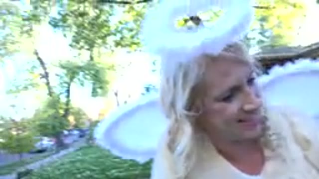 WESTMINSTER COLORADO-2015: Dad Mom And Daughter In Costume For The Halloween In Garden