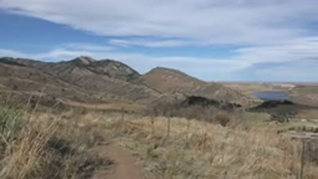 GOLDEN COLORADO-2015: Left To Right Pan Of Mountains And Small Lake In Valley