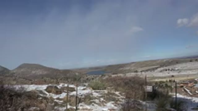 GOLDEN COLORADO-2015: Desert Landscape With Snow And Lake At The Back