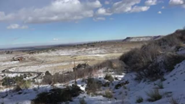 GOLDEN COLORADO-2015: Mountain Side With A Slight Layer Of Snow On The Ground