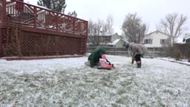 WESTMINSTER COLORADO-2015: Couple Man And Woman Playing Outside With Their Child