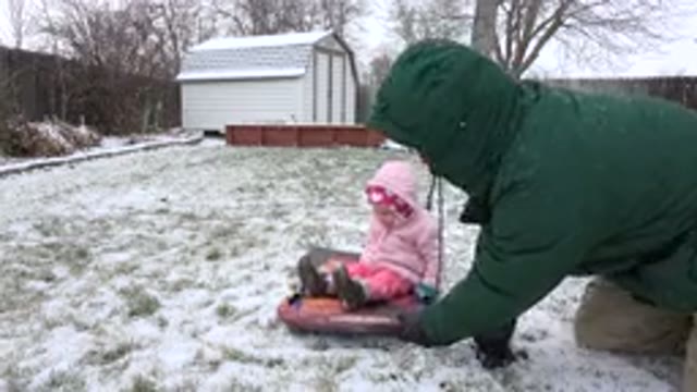 WESTMINSTER COLORADO-2015: Baby Enjoys Sledging On A Snowy Day With Loved Ones