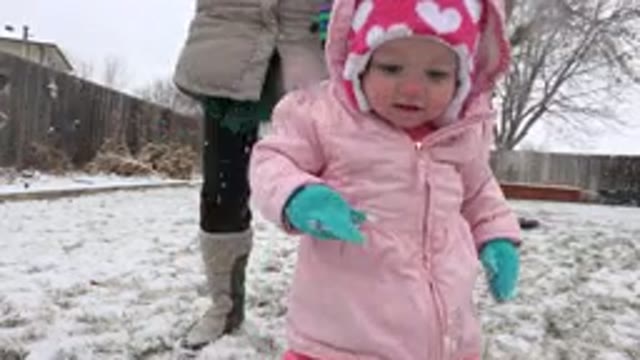 WESTMINSTER COLORADO-2015: Little Girl Walking Around A Yard In The Winter