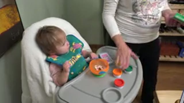 WESTMINSTER COLORADO-2015: Baby Sitting In A Chair And Playing With Toys