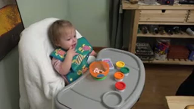 WESTMINSTER COLORADO-2015: Baby Girl Playing and Eating With Her Family at Home