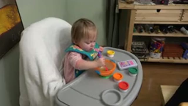 WESTMINSTER COLORADO-2015: Baby Learning To Use A Spoon And Eating Cereal In Her