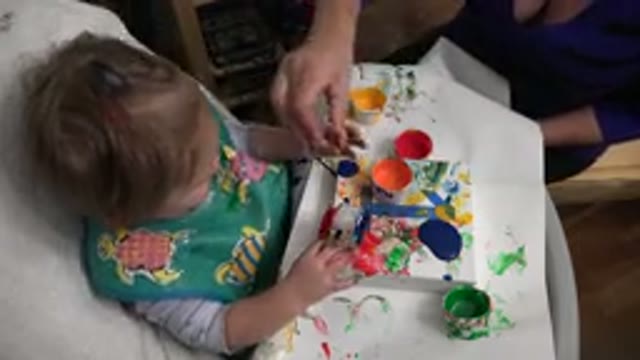 WESTMINSTER COLORADO-2015: Parent And Child Making Memories Through Finger Painting
