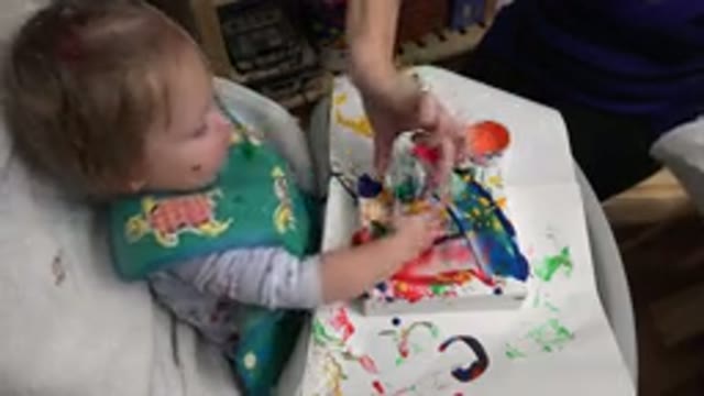 WESTMINSTER COLORADO-2015: Little Baby Playing With Water Paints