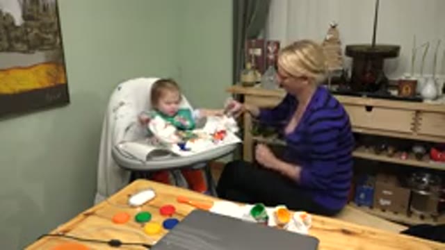 WESTMINSTER COLORADO-2015: Baby Eating Messy in Highchair with Mother