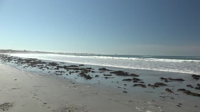 LA BOCANA BCS MEXICO-2022: Beach with Rocky Shore and Rolling Ocean Waves