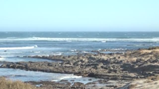LA BOCANA BCS MEXICO-2022: Waves Crashing on Rocky Shoreline
