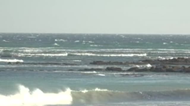 LA BOCANA BCS MEXICO-2022: Ocean Waves Crashing Against Rocky Shore