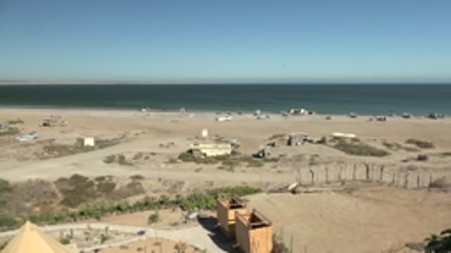 SAN JUANICO BCS MEXICO-2022: Sandy Beach and Coastal Structures with Shifting Foreground