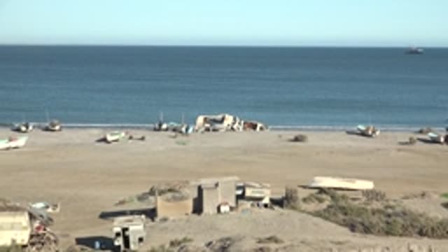 SAN JUANICO BCS MEXICO-2022: Beach with Boats and Gradual Foreground Changes