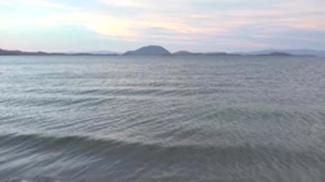 BAHIA DE LOS ANGELES BCS MEXICO-2022: Gentle Ocean Waves and Distant Islands in Soft Light