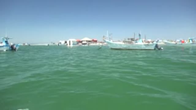 LA BOCANA BCS MEXICO-2022: Anchored Boats in Calm Green Water