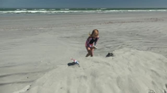 LA BOCANA BCS MEXICO-2022: Child Building Sandcastle on Beach