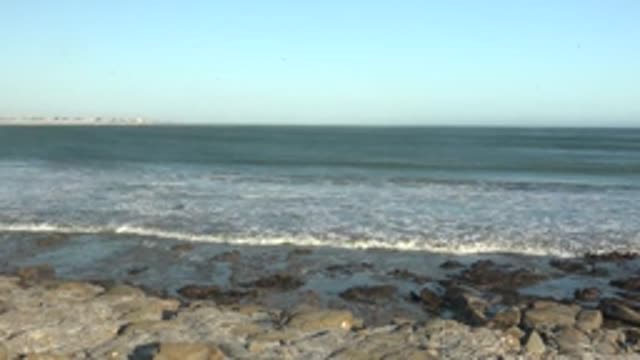 LA BOCANA BCS MEXICO-2022: Ocean Waves Crashing on Rocky Shore