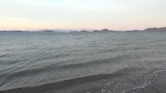 BAHIA DE LOS ANGELES BCS MEXICO-2022: Gentle Ocean Waves Rolling Toward Shore
