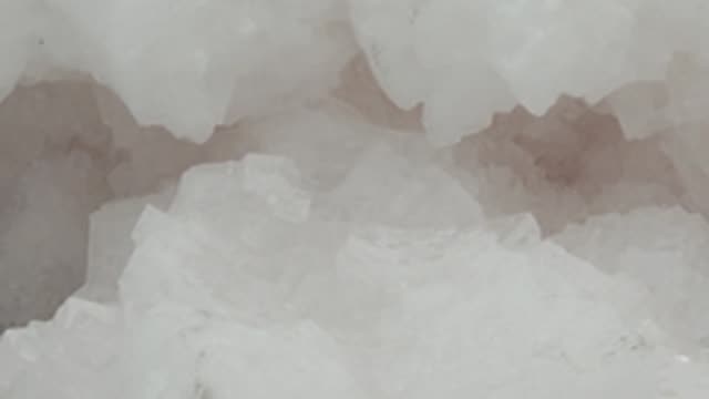 GUERRERO NEGRO BCS MEXICO-2022: Close-up of Ice Crystals Softening and Melting