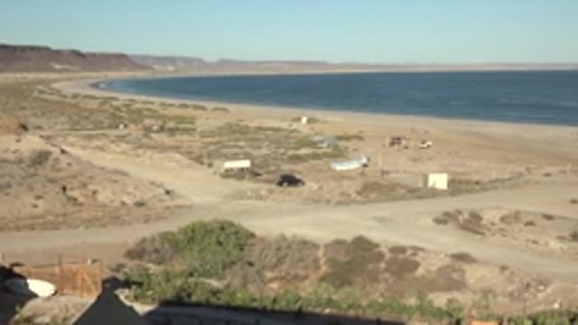 SAN JUANICO BCS MEXICO-2022: Coastal Desert with Beach and Scattered Structures