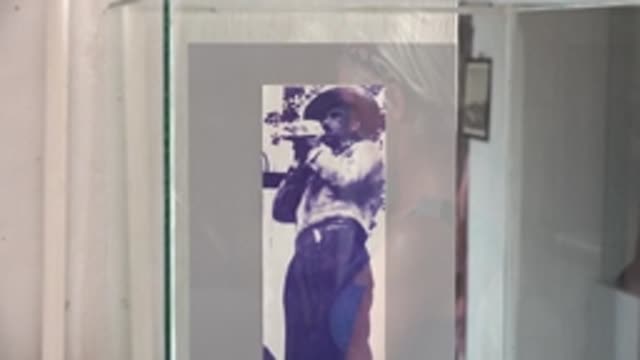 MULEGE BCS MEXICO-2022: Close-up of Vintage Photo in Museum Display Case