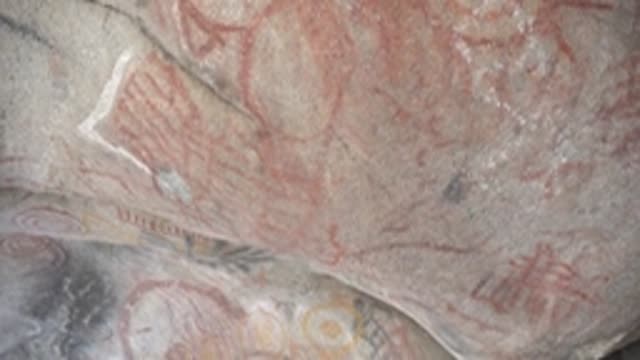 SANTA ROSALIA BCS MEXICO-2022: Rock Art with Red Handprints and Circular Designs