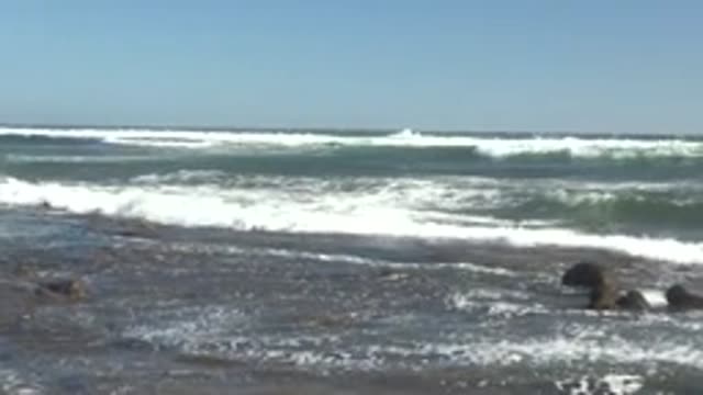 LA BOCANA BCS MEXICO-2022: Waves Crashing on Rocky Shoreline
