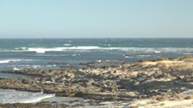 LA BOCANA BCS MEXICO-2022: Waves Crashing on Rocky Coastline