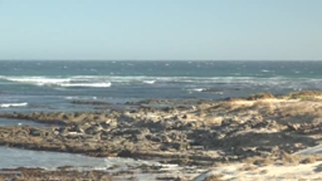 LA BOCANA BCS MEXICO-2022: Ocean Waves Crashing on Rocky Shoreline