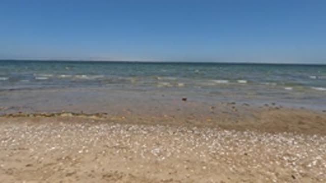 BAJA CALIFORNIA MEXICO-2022: Blonde Girl Entering the Beach Scene